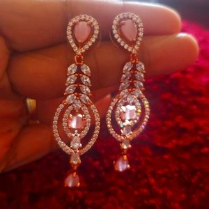 Rose Gold Finish Cz earrings
